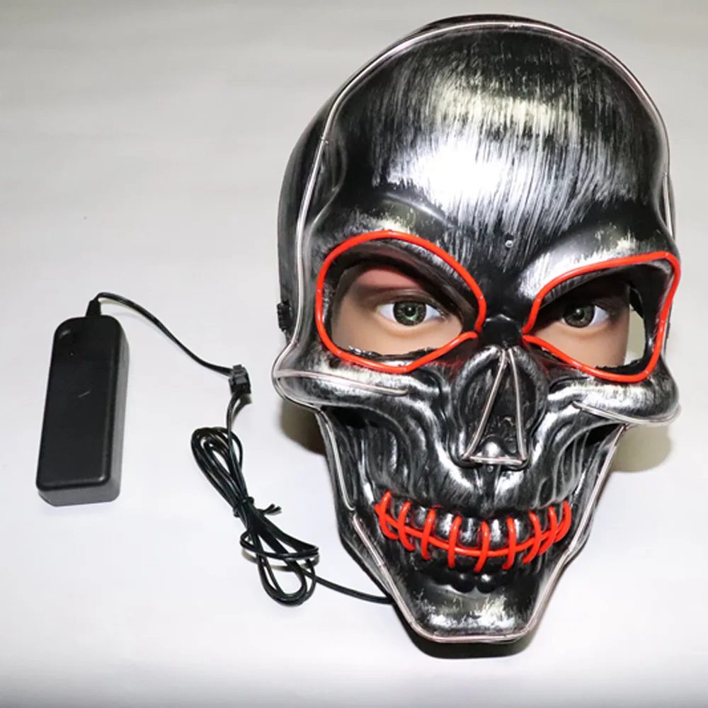 100% абсолютно новый Хэллоуин высокого качества звуковая реактивная Полнолицевая светодиодный светящаяся маска Танцевальная Rave EDM Plur
