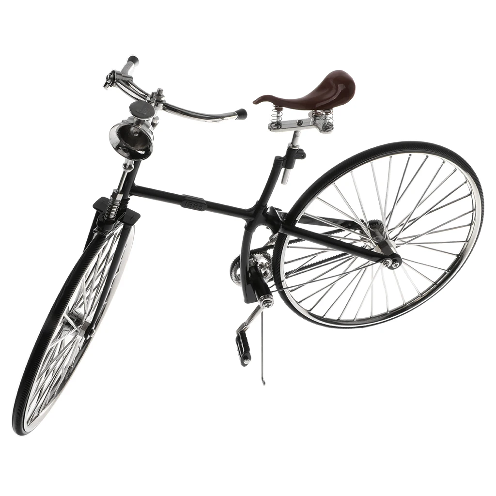 1:6 Scale Hot Black Alloy Diecast Racing Bike Model With Brake Replica Bicycle Toy Collections Playset Collection Toy