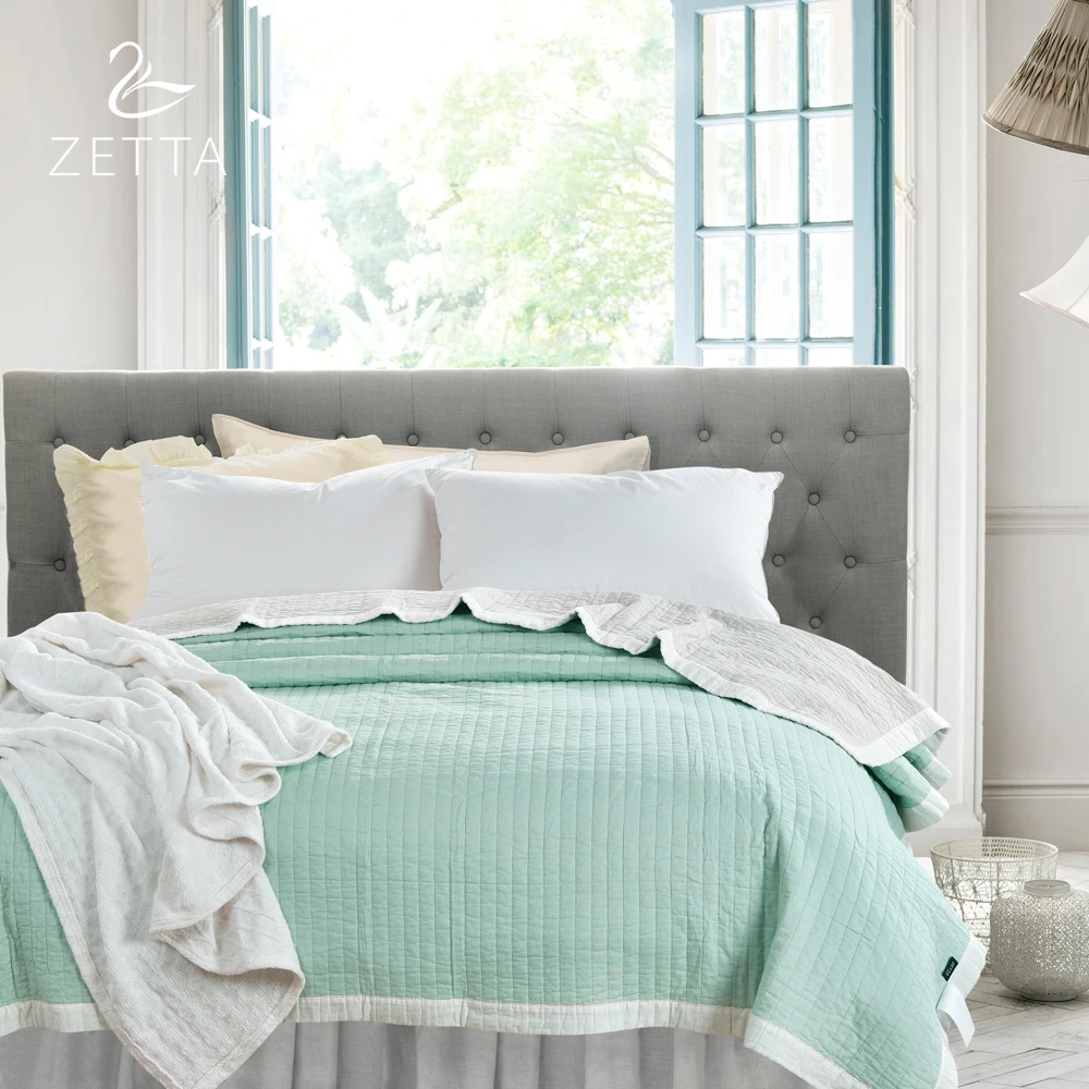 Zetta 100 Cotton New Gray Powder Blue White Summer Quilt