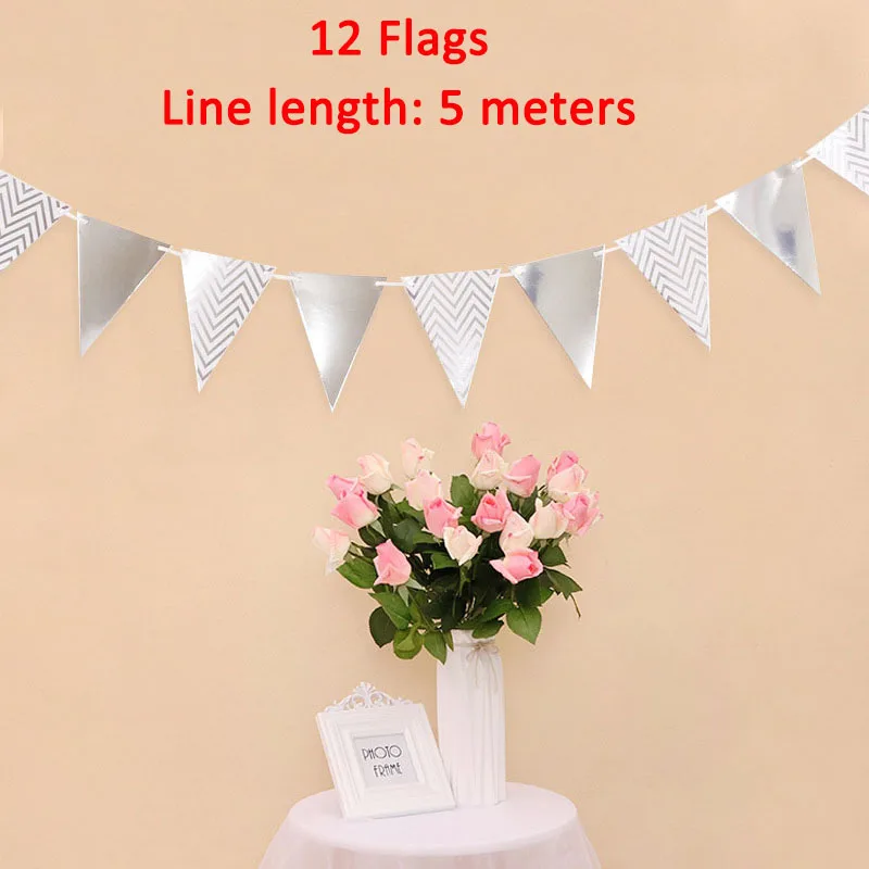 Lincaier 16 дюймов фольгированные шары «С Днем Рождения» для маленьких мальчиков и девочек первый день рождения 1st One вечерние украшения гирлянды для детей и взрослых - Цвет: silver pennant