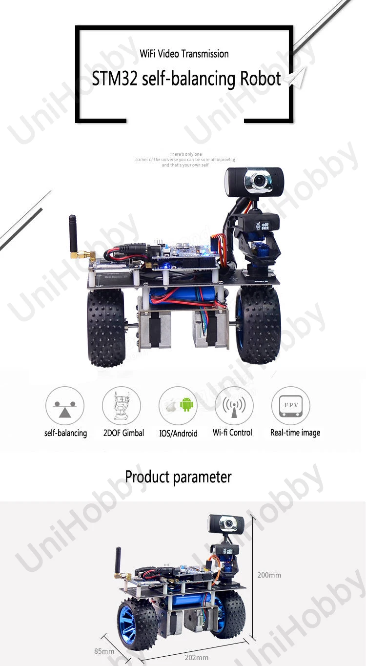 Wifi Robot STM32 Self-Balancing Smart Roly Robot Car Wifi Video Module APP Control Finished Version (1)