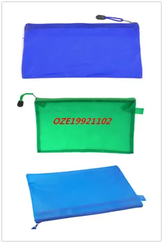

1PCS 10.4" x 6.8" Dual Compartments Zippered Closure Green blue dark blue Folder File Bag