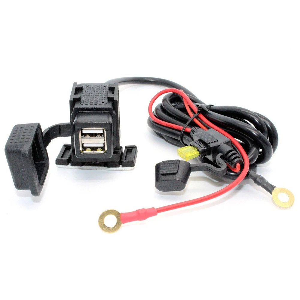 

12V Waterproof 2USB Motorcycle Mobile Phone GPS Power Supply Port Socket Charger