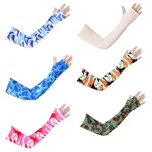 Однотонная рука рукав спорт бег Велоспорт Гольф Рыбалка без пальцев женщины мужчины баскетбол рукава с манжетами