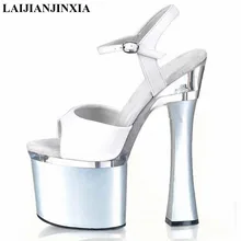 LAIJIANJINXIA/Новые летние женские босоножки на танкетке 18 см; босоножки на высоком каблуке; Танцевальная обувь на платформе с открытым носком и пряжкой