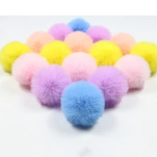 10 шт., разноцветные помпоны для волос из искусственного меха, 5 см, маленький помпон, Резиновая лента, головные уборы, аксессуары для одежды, Рождественский макияж