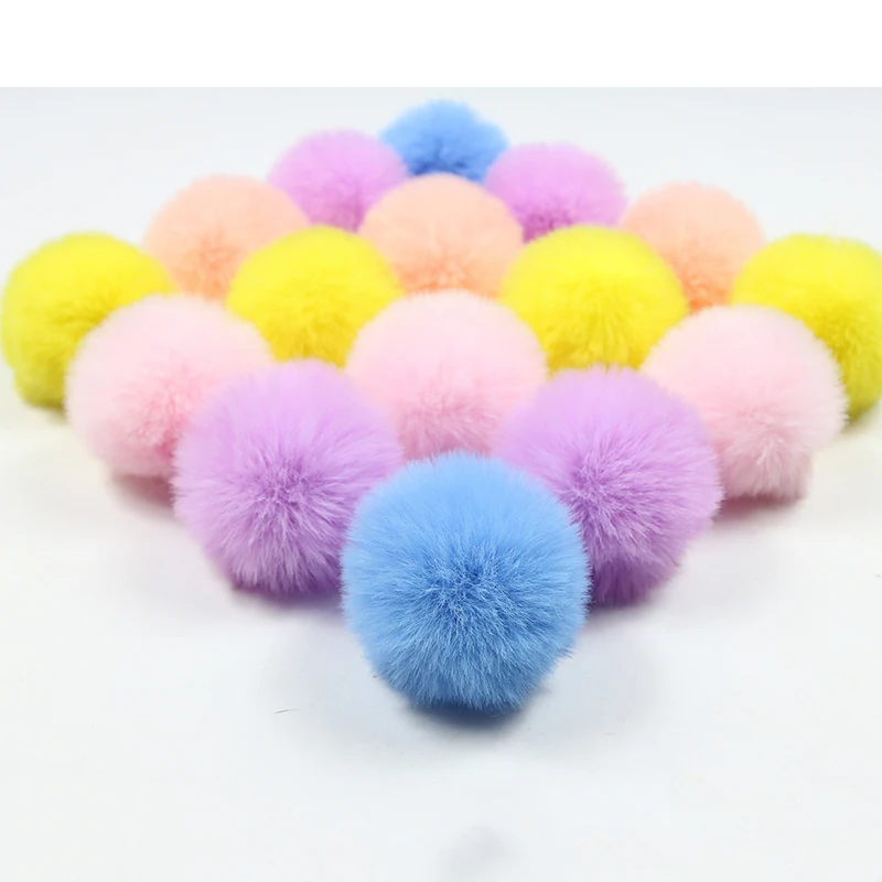 

10 PCS DIY Custom Multicolor Faux Fur Pompom Hair Ball 5cm small Pompon Rubber band Hats Clothing Accessories Christmas Makeup