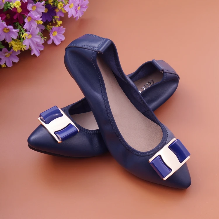 Lady Ballet Flat Shoes Spring 2018 Fashion Moccasins Women Shoes Pointed Toe Pregnant Women Loafers Genuine Leather Female Shoes (23)