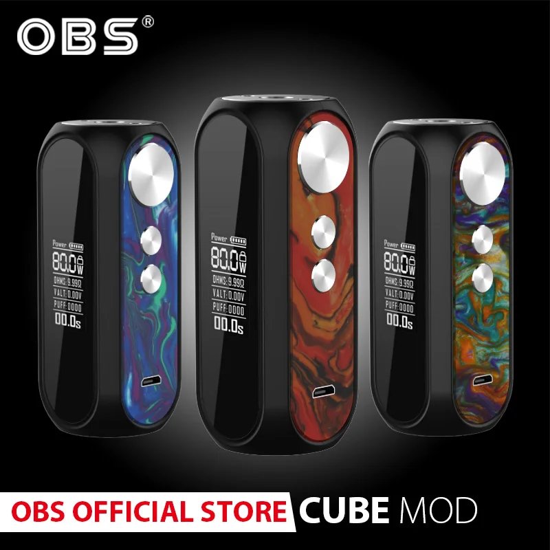 

2019 Original OBS cubemod 3000mah Built-in Battery 80w Output e-cigarette box mod new colour