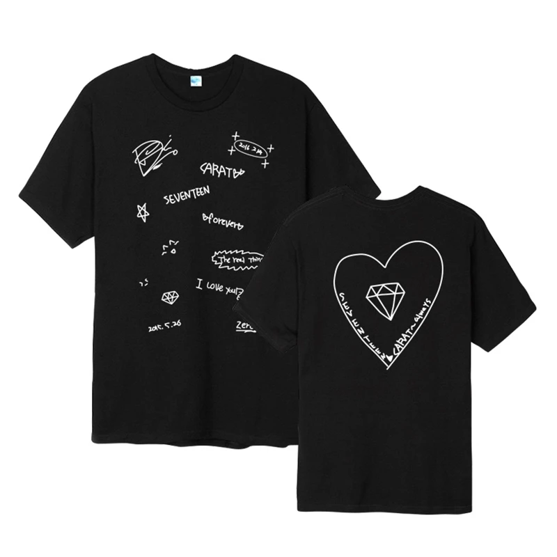  KPOP SEVENTEEN Third anniversary unisex T-shirt Bangtan Boys men Tshirt Lover's Letter causal tee summer top  (16)