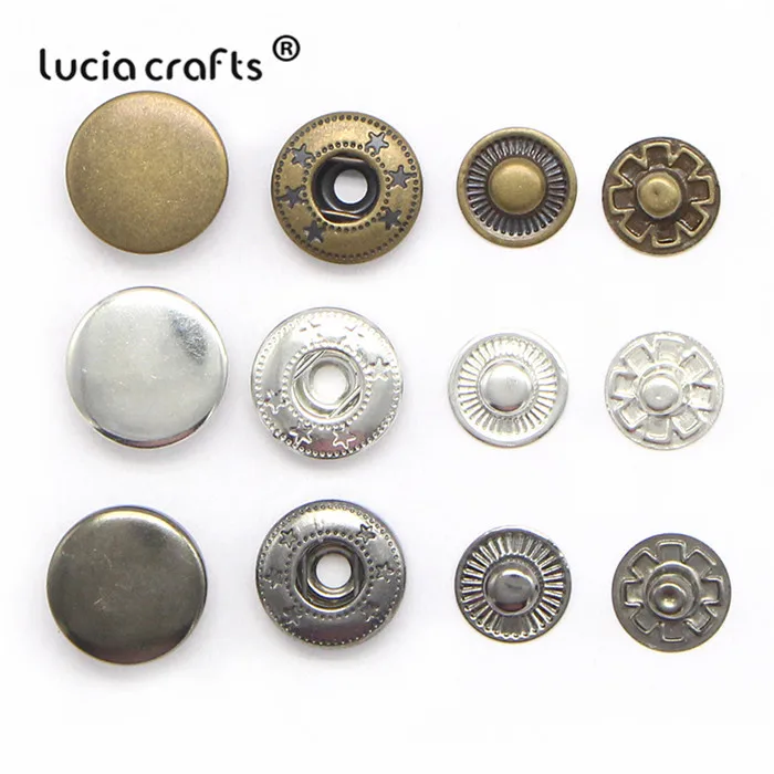 Распродажа! Lucia crafts 30 set/45 мм/10/12/15 мм металлический Пресс шпильки пришивания пуговиц застежки-кнопки пошив одежды «сделай сам» Аксессуары G0716 - Цвет: Mixed colors  45pcs