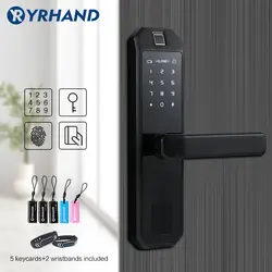 Биометрический электронный дверной замок, умный отпечаток пальца, код, карта, ключ сенсорный экран цифровой пароль замок для дома