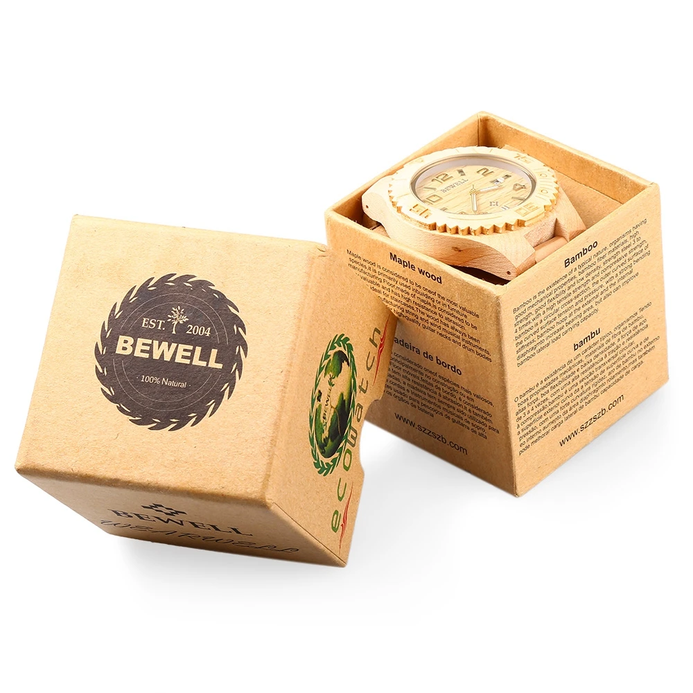 Bewell наручные часы коробка бумажный материал чехол для часов|paper compact|case travelpaper