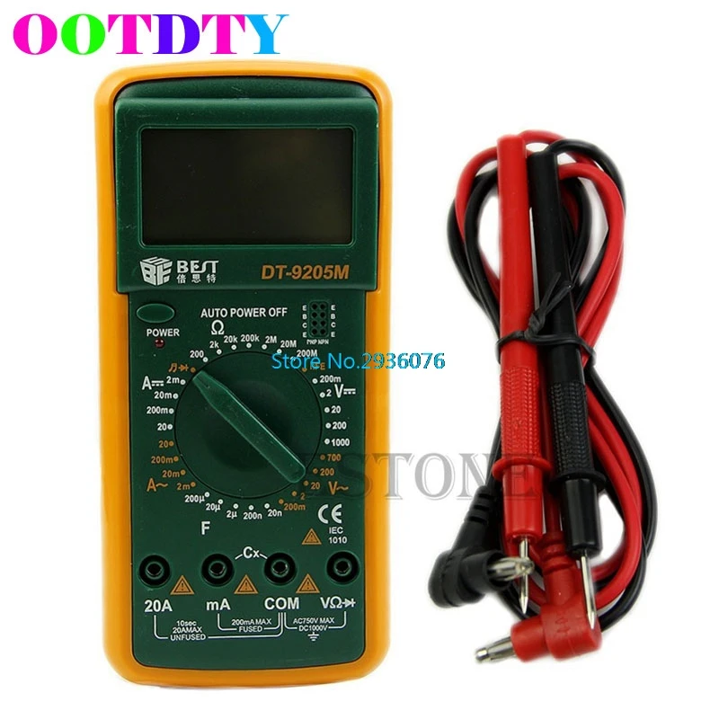 

DT9205M Digital Multimeter Voltmeter Ohmmeter Ammeter Capacitance Tester APR5_30