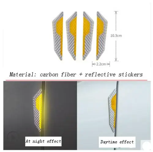 Для автомобильного стайлинга светоотражающий наклейки Чехлы дверной ограничитель отделка Anti-Collision для bmw e46 E90 E60 E39 E36 F30 F10 F20 F30 E70 e92 - Название цвета: Carbon reflective