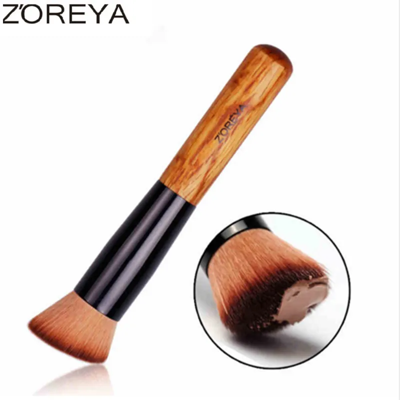 

ZOREYA Brand Oblique Style Foundation Brush Multi-Function Mask Brushes Wooden Handle Makeup Tools