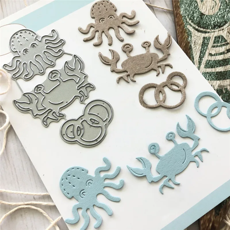 

GJCrafts Ocean Series Metal Cutting Dies New 2019 for Card Making DIY Scrapbooking Embossing Cuts New Craft Die Crabs Element
