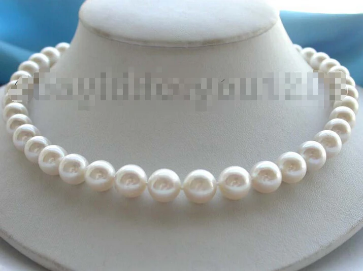 

ryzx igi Free shipping >>>>>>17" Natural 11mm Round White Pearl Necklace 925silver clasp!