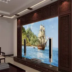 Beibehang Большой заказ обои пейзажной живописи Yifengfengshun спальня гостиная ТВ диван фон печати настенные фрески