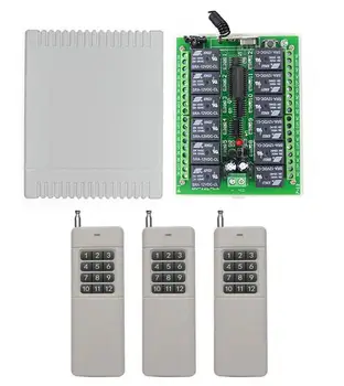 

Long distance DC 12V 12CH Wireless Remote Switch Receiver Relay Module and 12 Buttons remote controls for intelligent led light