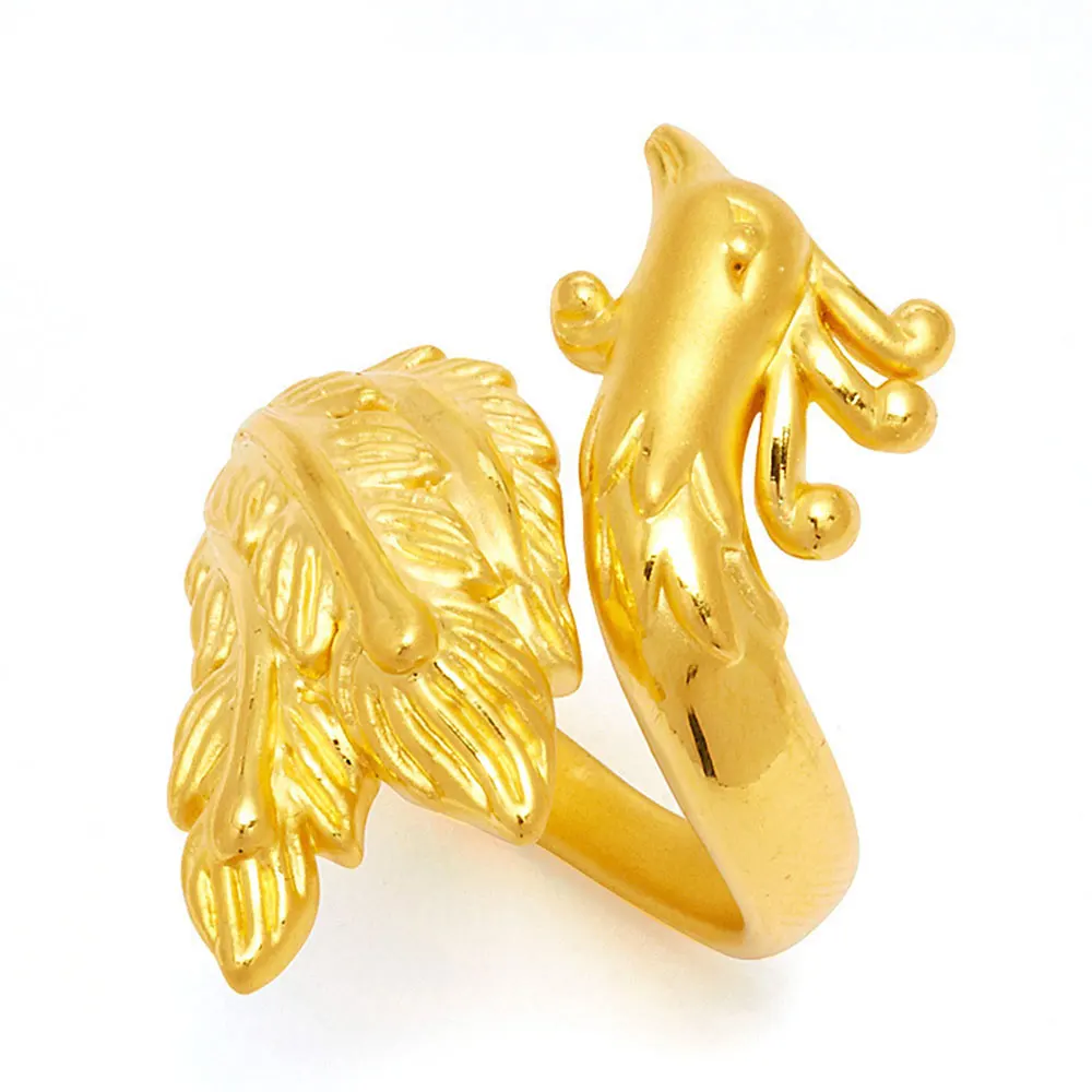 Carat Gold Ring Animal Ring Phoenix Ring Fashion Personality Unique Wedding Jewelry Ringen for Women Men