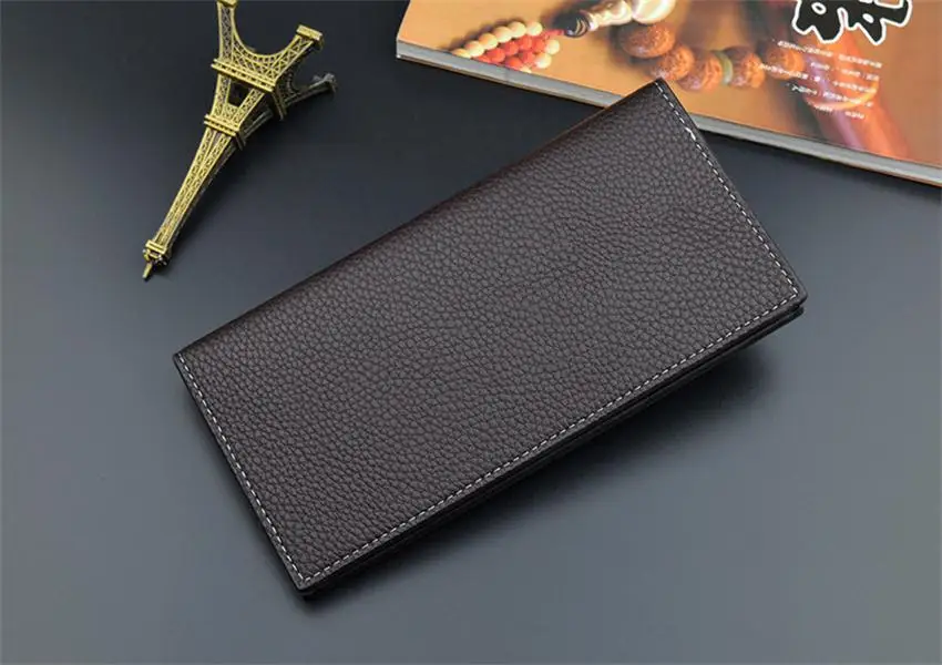 New Style Men PU Leather Long Clutch Wallet Business Cards Holder Purse Male Fashion Pocket Wallet Coin Bag Purse Billfold