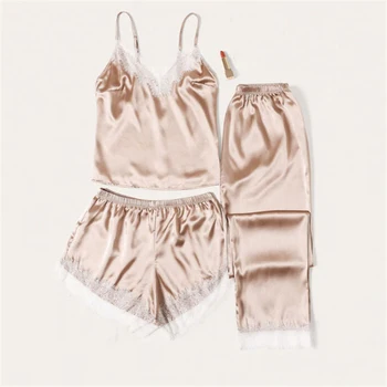 

Women Sexy Lingerie Elegant Lace pajamas set Fashion Nightwear Nightdress Nightgown Sleepwear Cute Plain Pj set pyjama femme