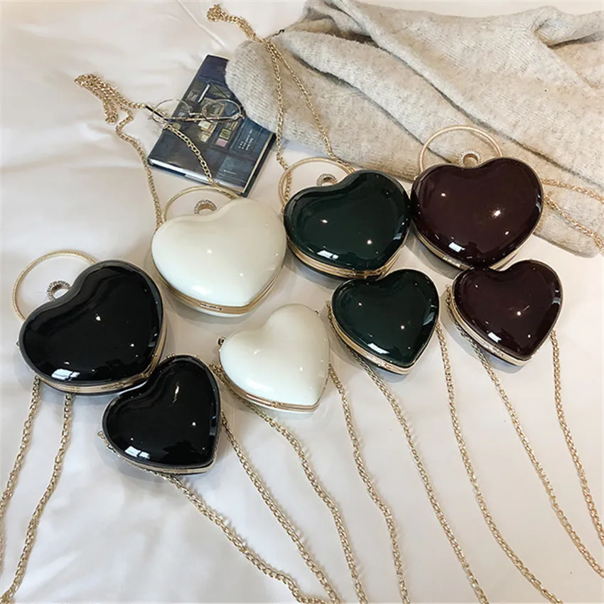 TOYOOSKY/женские сумки с бриллиантами в форме сердца; сумка на плечо на цепочке; кошелек; Клатчи через плечо; вечерние сумки для свадьбы