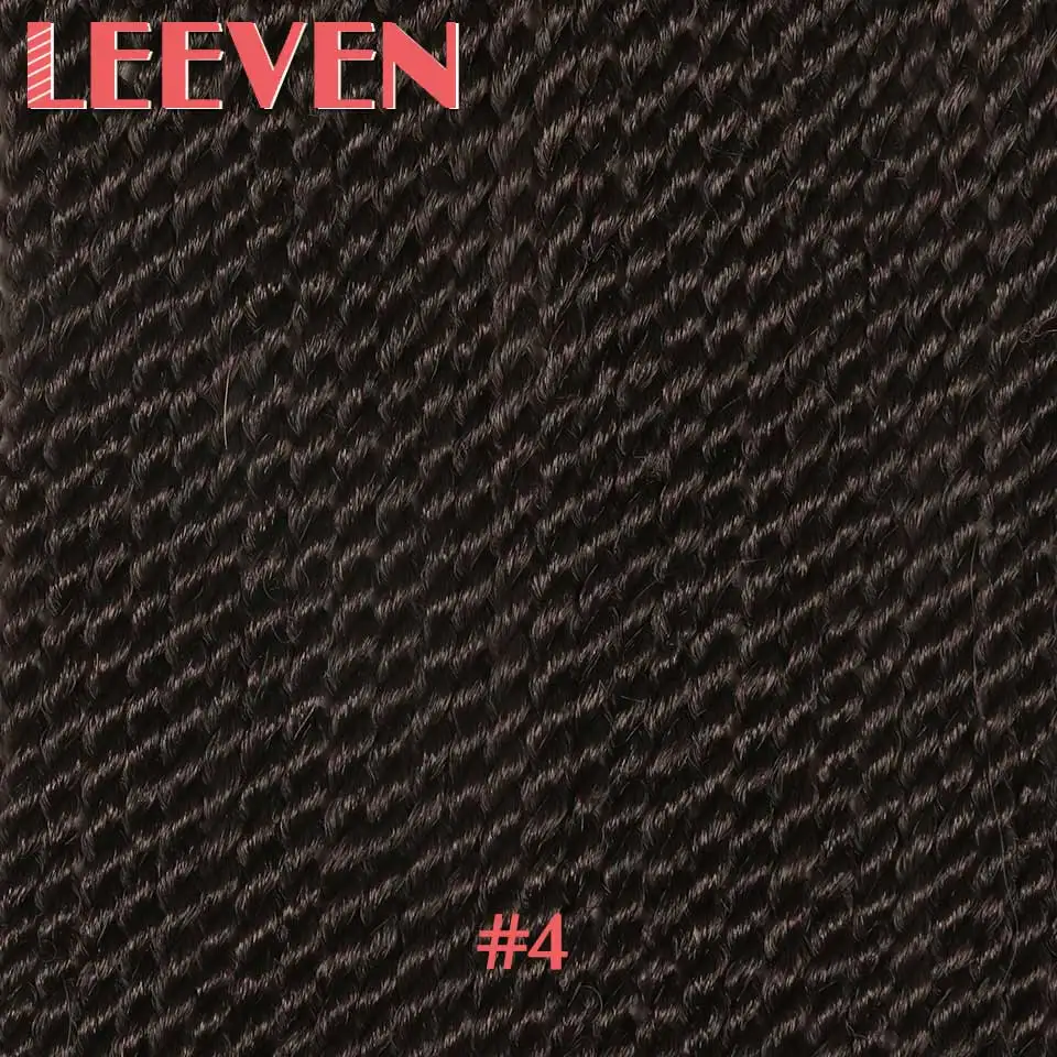 Leeven 10, 14, 18, 22 дюйма, 30 прядей, Сенегальские, крученые, вязанные крючком волосы, синтетические плетеные волосы для наращивания, высокотемпературное волокно, 1 шт - Цвет: #4