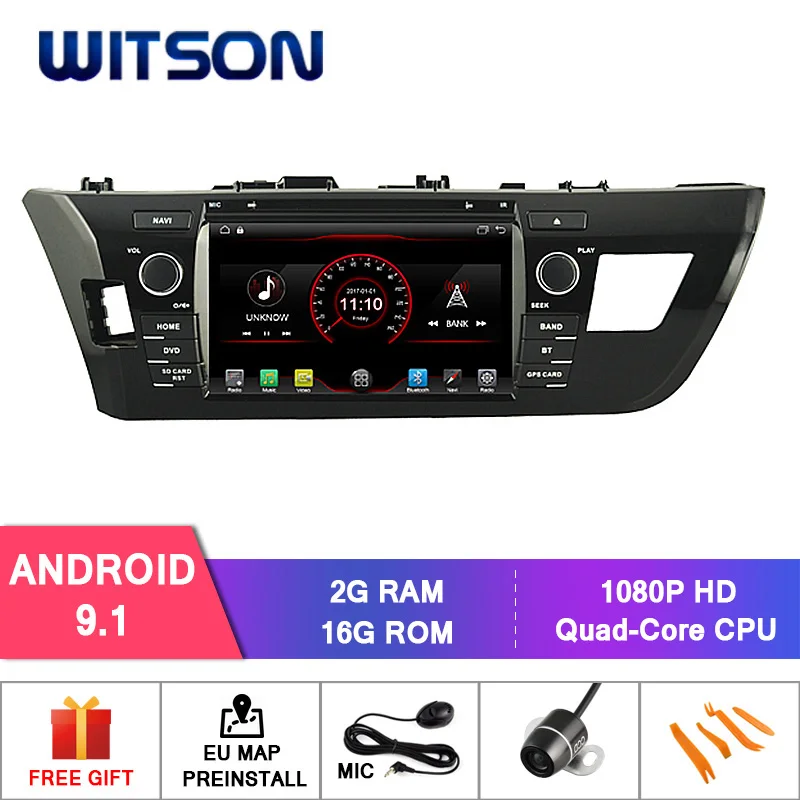 Top WITSON Android 9.1 CAR AUDIO GPS DVD For TOYOTA COROLLA 2014 car dvd player 1080P HD Mirror Link/TPMS/DVR/OBD/4G modem support 0