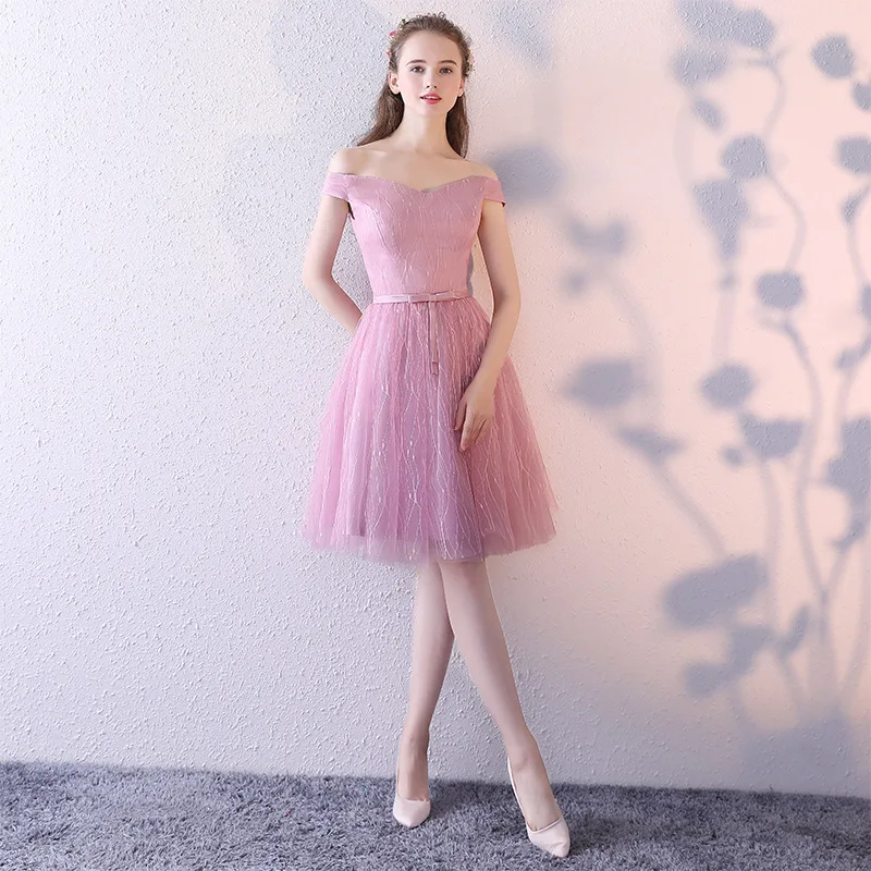 pink B Gray Chinese Oriental Party Wedding Female Noble Cheongsam Off Shoulder Evening Dress Elegant Modern Celebrity Banquet Dresses - Цвет: pink B
