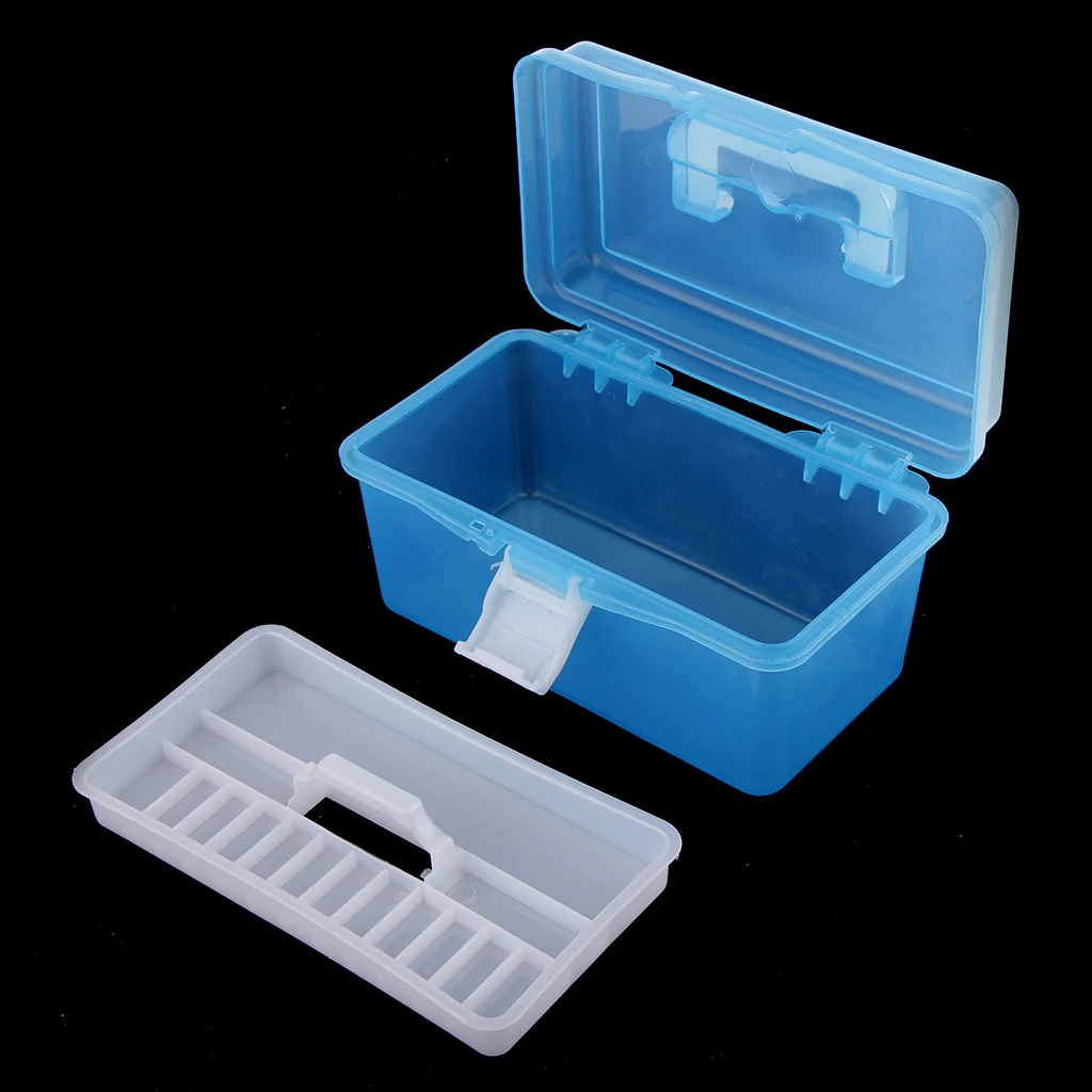 

MultiPurpose Handled Plastic Box With Dividers DIY Hobby Craft Storage Case
