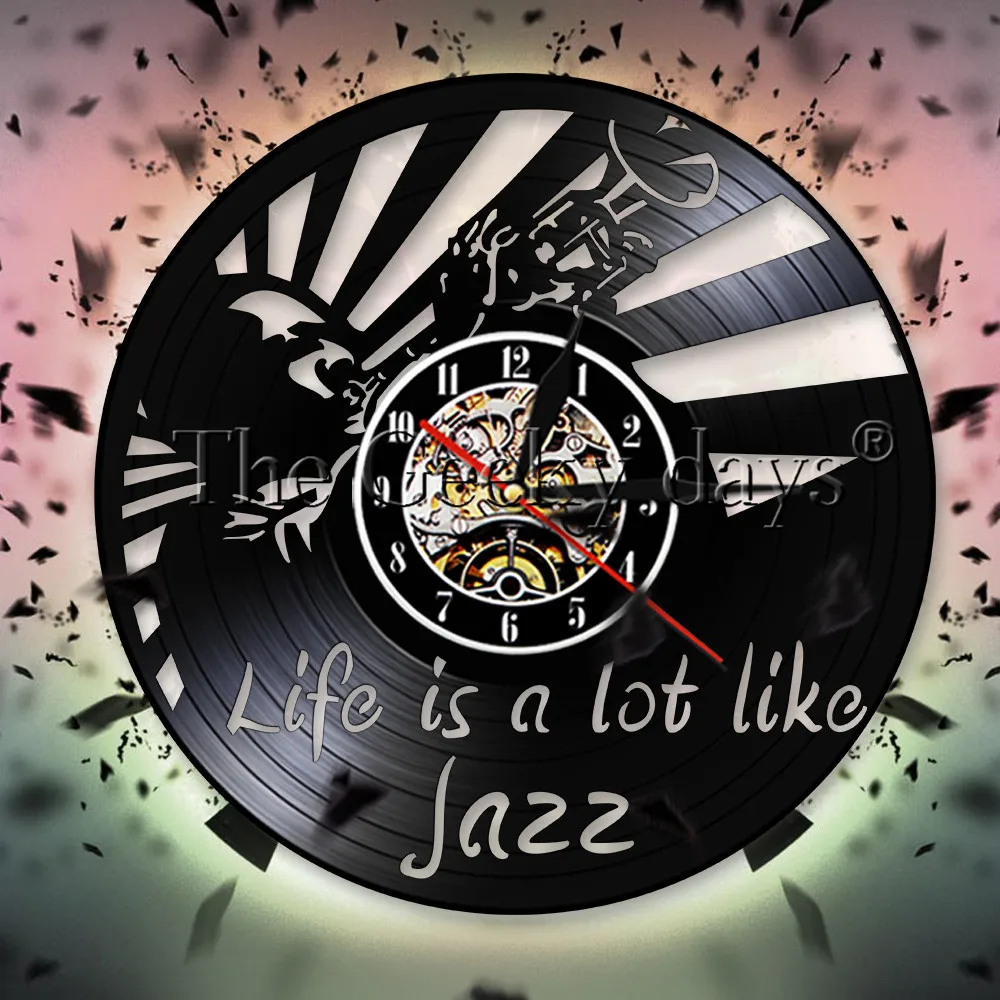 

Life Is A Lot Like Jazz Wall Clock Jazz Band Vinyl Record Wall Clock Classical Jazz Music Watch Decor Jazz Instrument Lover Gift