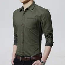Хлопковое платье Рубашки для мальчиков Для мужчин с длинным рукавом Slim Non-Iron Военная Униформа Рубашка Тонкий мужской рубашки Slim Fit популярные конструкции рубашка человек ts-210