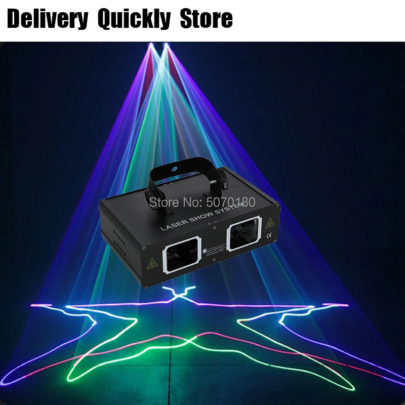 

Fast Delivery 2Heads RGB Scan Disco Laser Good Use For DJ Dance Bar Coffee Xmas Home Party Effect Lighting Light System Show