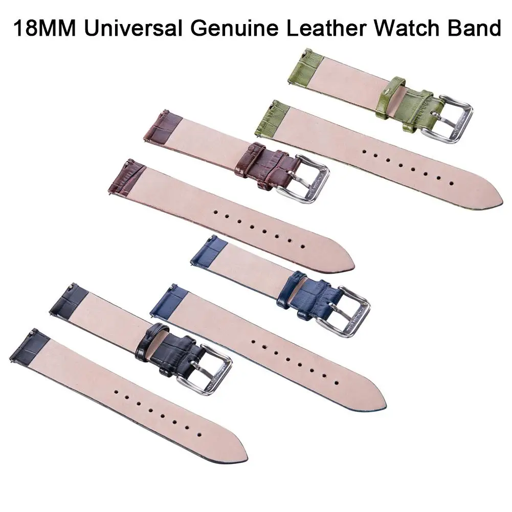 

18mm Genuine Leather Strap Watch Band For Nokia Withings Steel HR HuaWei Honor S1/B5 18mm Watch Bracelet Universal
