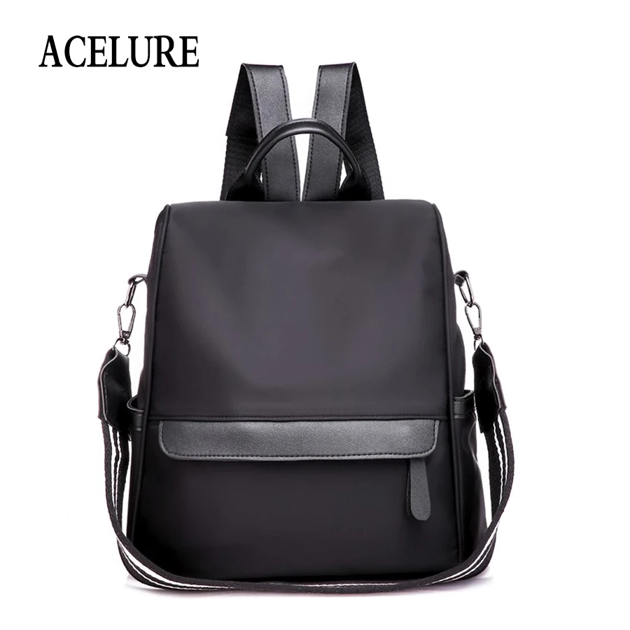 

ACELURE Soft Casual Women Bags Preppy Style Soft Handle Students School Bags All-Match Solid Color Canvas Backpack For Girls