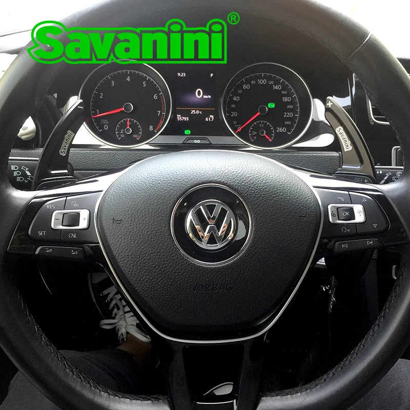 Buy Savanini Aluminum Steering Wheel Shift Paddle Extension For Voklswagen Golf Alltrack Tiguan (2017) auto car accessories
