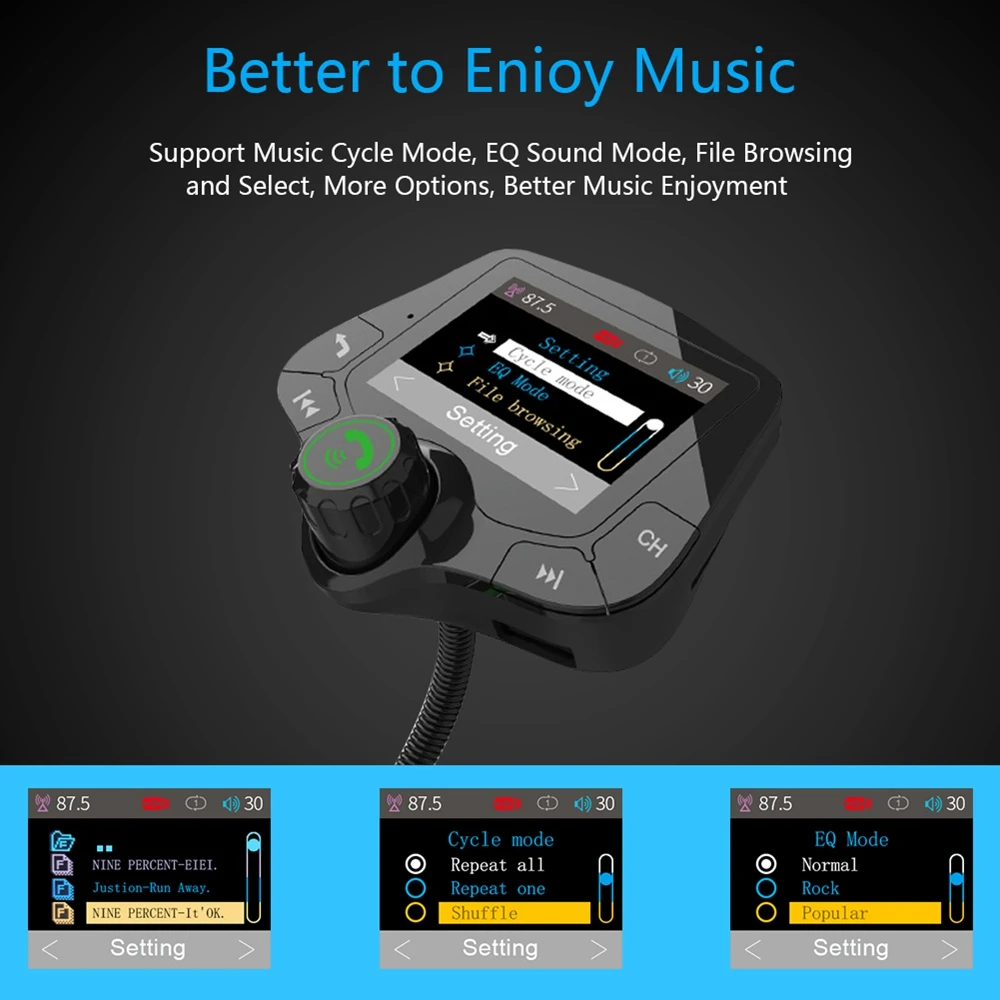 G24 HD цветной экран беспроводной автомобильный комплект Bluetooth MP3 плеер Hands free вызов