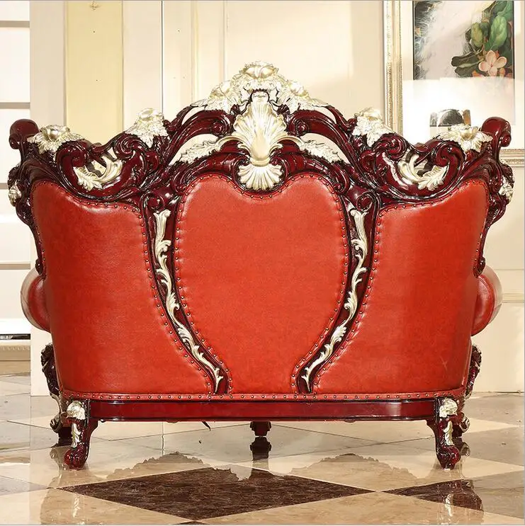 high quality European antique living room sofa furniture genuine leather set FS506 p10081 high quality European antique living room sofa furniture genuine leather set FS506 p10081