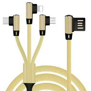 Цвет: желтый 50 шт. 1,5 м 3 в 1 8Pin Micro type C нейлоновый USB кабель для IPhone IOS 10 9 8 samsung Nokia USB кабели быстрой зарядки шнур L - Цвет: Цвет: желтый