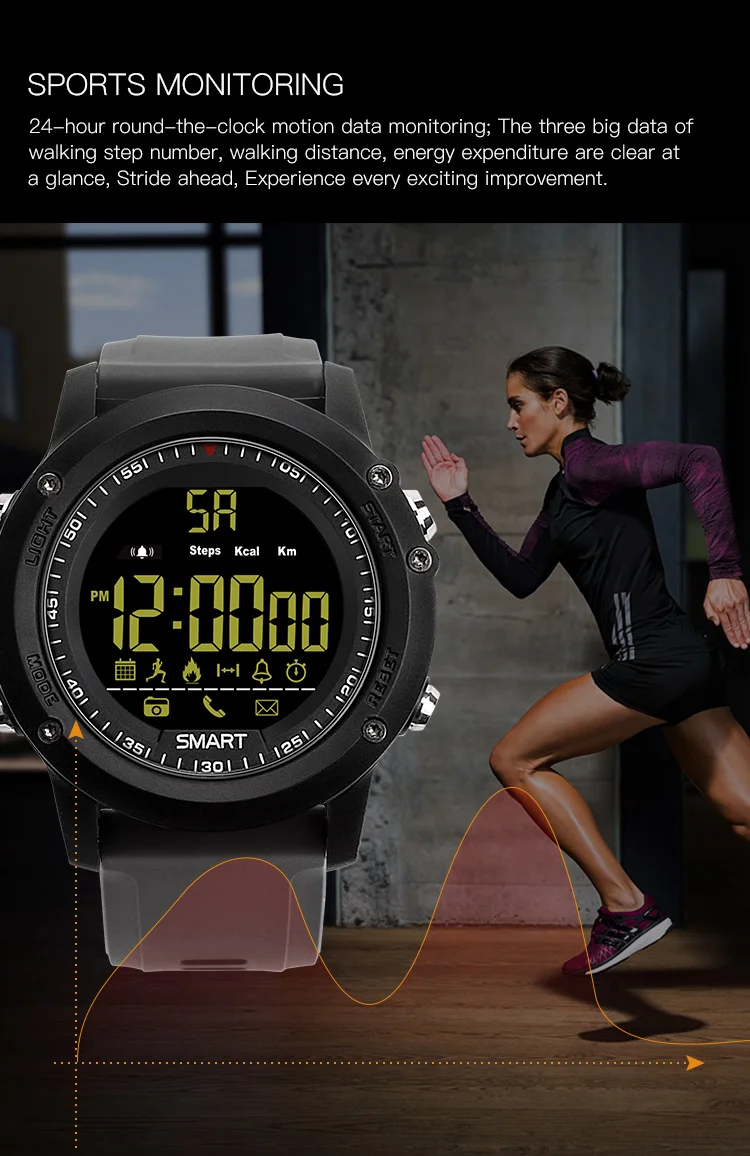 Cerreat EX17 Smart Watch Professional Waterproof Smartwatch Pedometer Stopwatch Swim Fitness Tracker Sports Watch Call SMS Alert (7)
