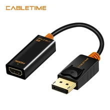Cabletime DP To HDMI Male Female Converter 4k/2k Display Port To HDMI Adaptor Displayport hdmi 4kfor Macbook HDTV Projector N007
