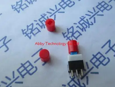 

100PCS 7X7 6Pin 6P Latching Switch With 100pcs RED Cap