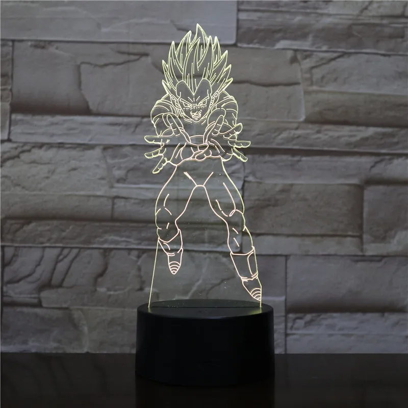 Фигурка "Dragon Ball" атмосферная настольная лампа Lampara Супер Saiyan Goku Usb 3d светодиодный ночник прикроватный сенсорный Сенсор освещение лампа