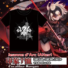 Серия Fate черная Jeanne D'Arc аниме унисекс футболка Летняя футболка с короткими рукавами футболки красивые узоры цвет ЧЕРНЫЙ 7