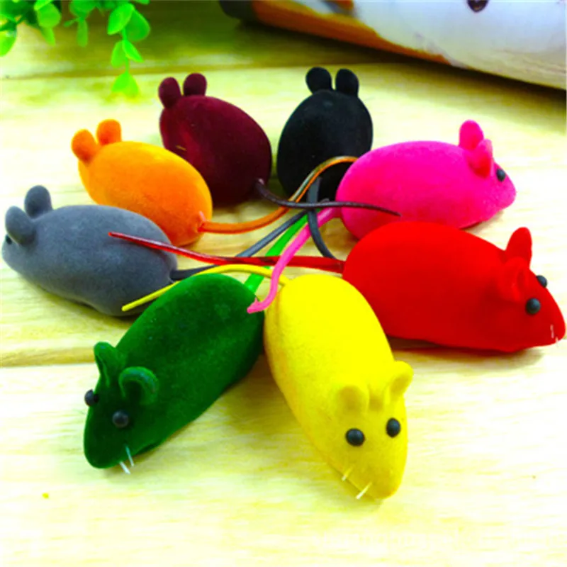 Buy Mini Colorful Pet Cat Mouse Toys Plush Artificial
