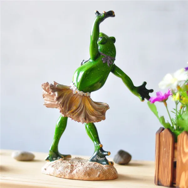Funny Frog Family Dancing Ballet Styles Resin Toys Figures - Ballet Frog 4-5