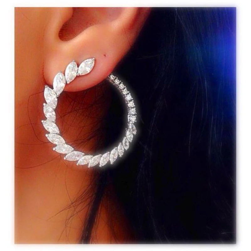 

Dvacaman 2019 New Designs Round Crystal Drop Earrings Women Fashion Metal Statement Earrings Luxury Wedding Party Gifts Jewelry