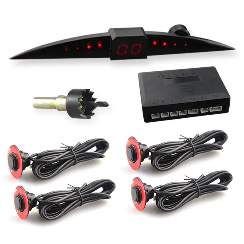 imágenes para Auto Sensores de Aparcamiento 4 Sensores Parktronics Reverso de Reserva Del Radar Pantalla LED de 13mm Plana Giratoria de Sonido Zumbador Negro Plata Blanco imágenes para Auto Sensores de Aparcamiento 4 Sensores Parktronics Reverso de Reserva Del Radar Pantalla LED de 13mm Plana Giratoria de Sonido Zumbador Negro Plata Blanco